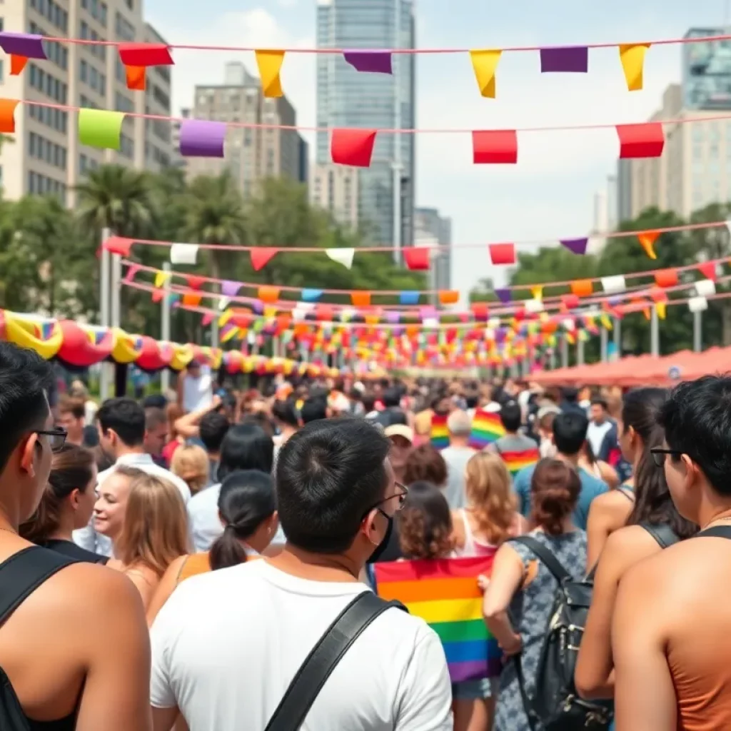 Crowd celebrating diversity at Atlanta Black Pride Weekend