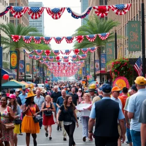 Crowd enjoying Labor Day festivities in Atlanta
