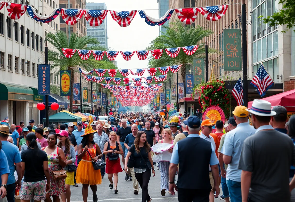 Crowd enjoying Labor Day festivities in Atlanta