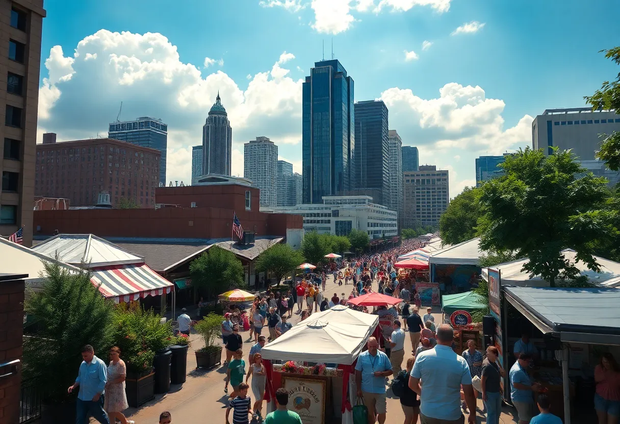 Crowds enjoying events in Atlanta during Labor Day weekend