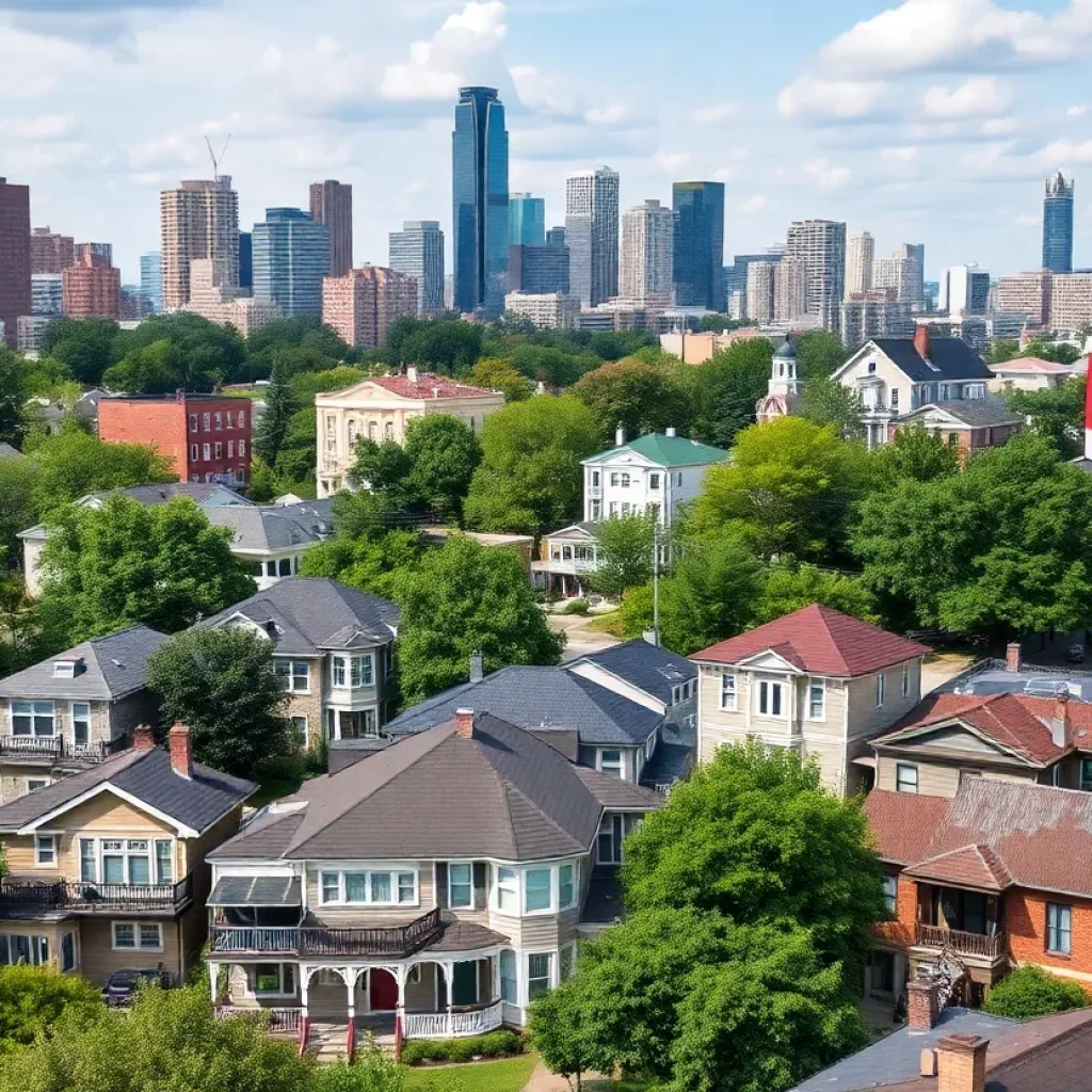 A bustling view of Atlanta's skyline and urban living spaces.