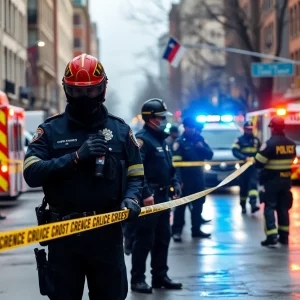Emergency responders at a shooting scene