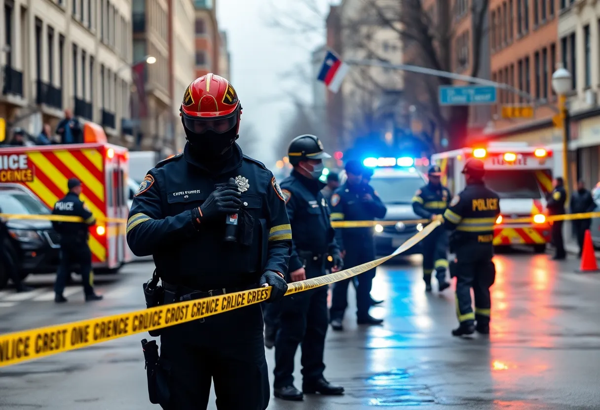 Emergency responders at a shooting scene