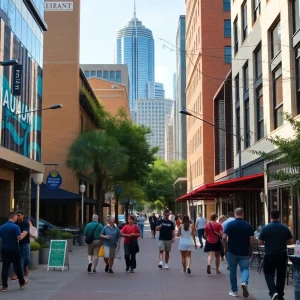Vibrant street scene showcasing local attractions in Atlanta