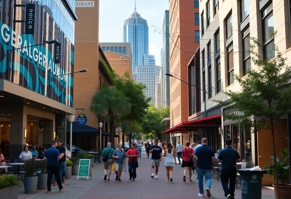 Vibrant street scene showcasing local attractions in Atlanta
