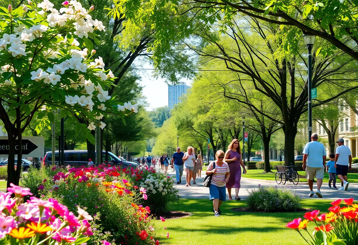 People enjoying extended summer weather in Atlanta
