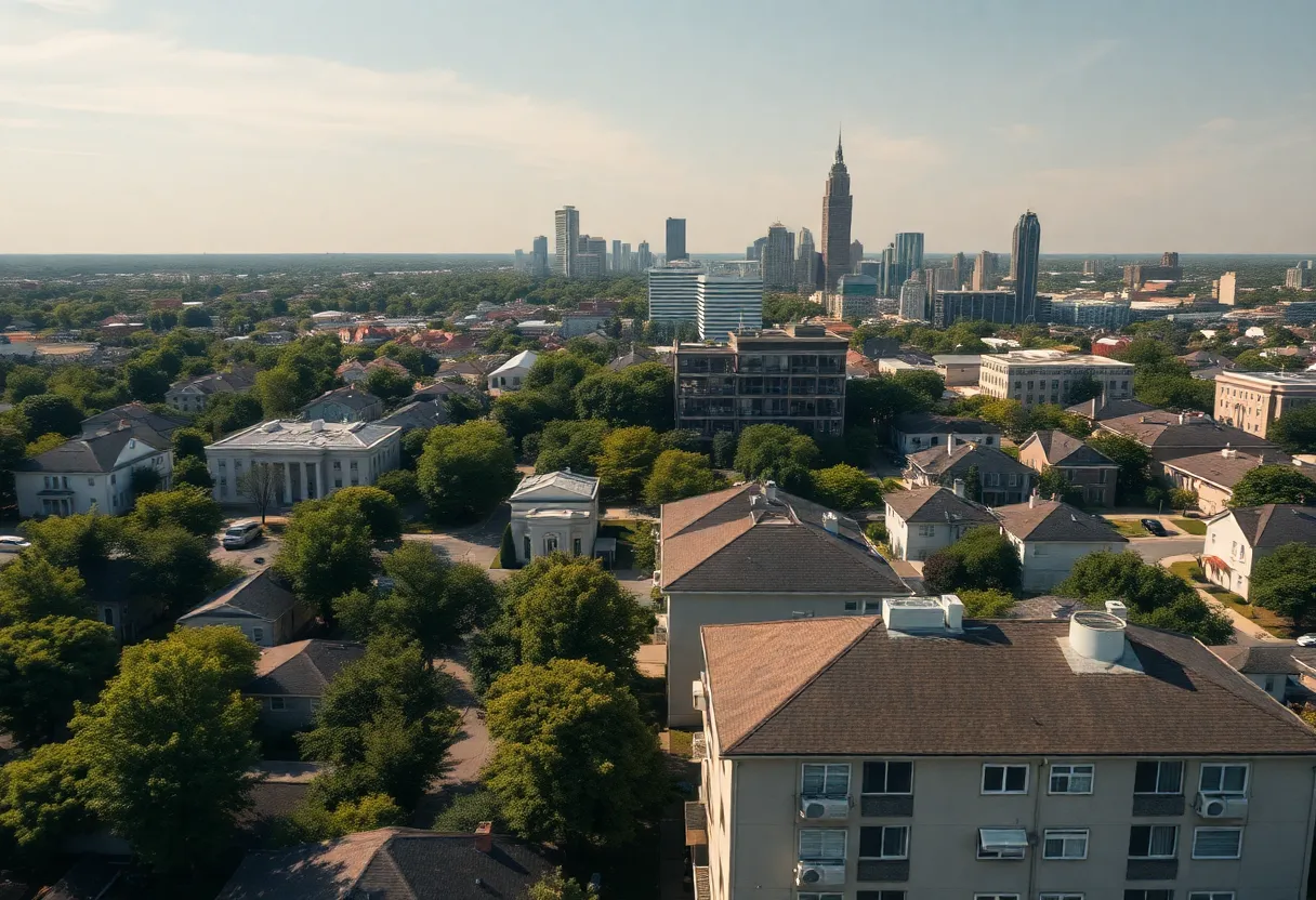 Atlanta skyline on a hot summer day
