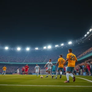 Soccer players from Atlanta United and Nashville SC competing in a match at Geodis Park.