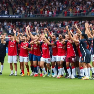 Atlanta United Unified team celebrating their victory at the stadium