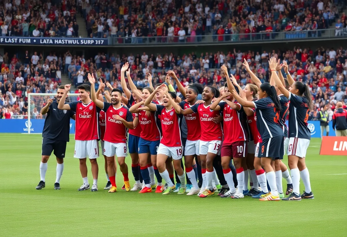 Atlanta United Unified team celebrating their victory at the stadium