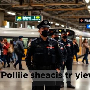 Police officers at MARTA train station in Atlanta