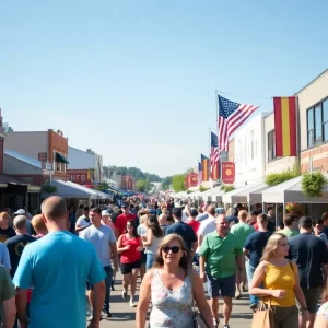 Crowd at a Brookhaven event enjoying activities outdoors.
