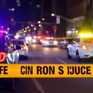 Police at a crime scene in Buckhead, Atlanta