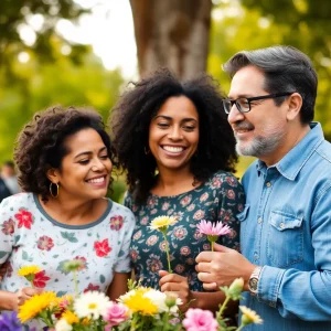 Outdoor scene representing community and celebration of life