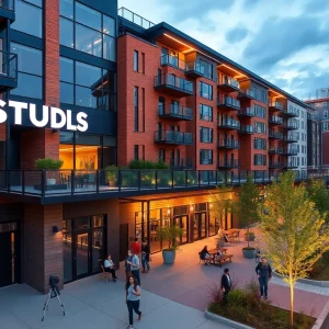 Rendering of the new student housing development replacing the Cheetah Lounge in Atlanta.