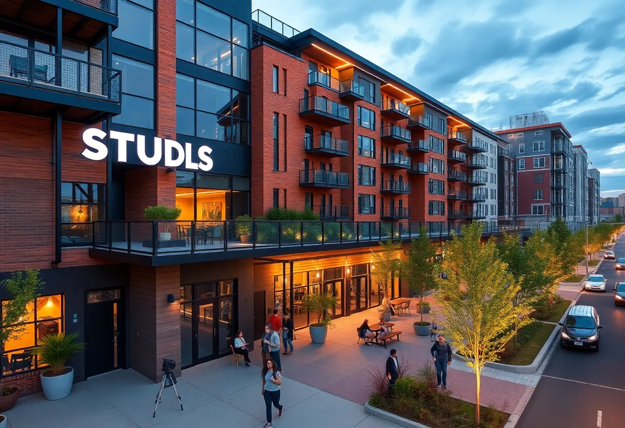 Rendering of the new student housing development replacing the Cheetah Lounge in Atlanta.