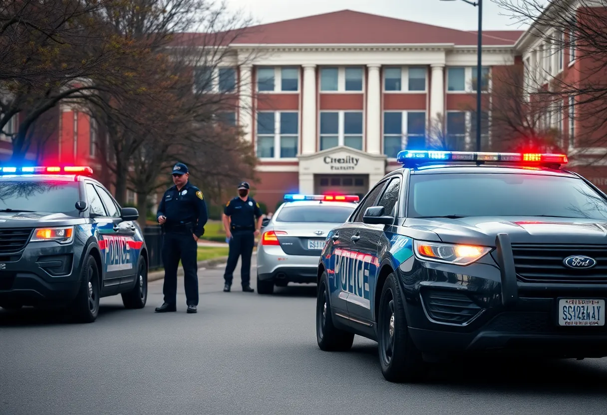Police responding to an emergency situation at Clark Atlanta University