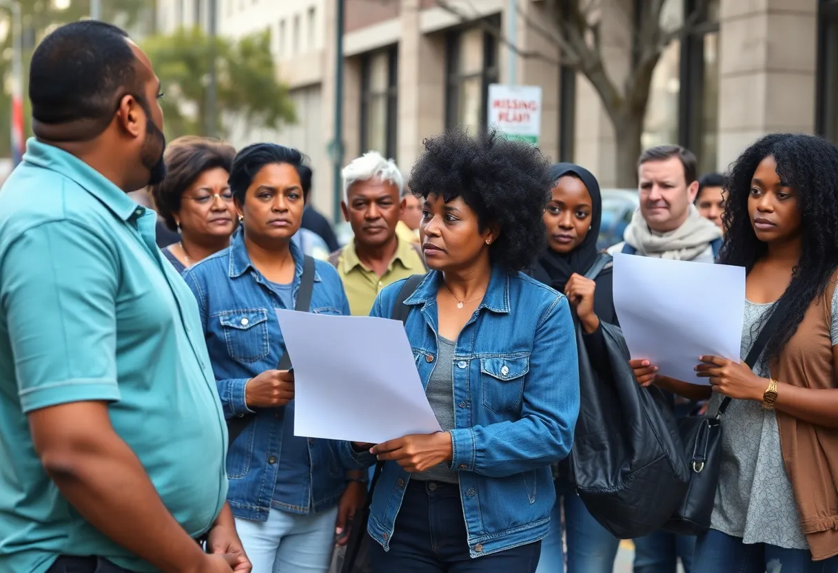 Community members working together to find a missing individual