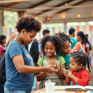 Families and children participating in educational activities in Georgia