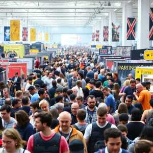Attendees enjoying Dragon Con with colorful costumes and exhibits