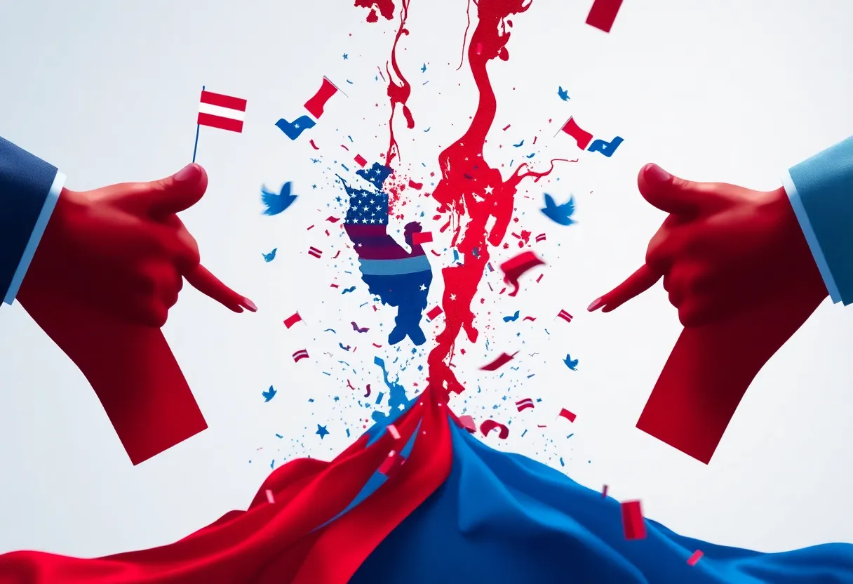 Abstract representation of shifting political allegiances