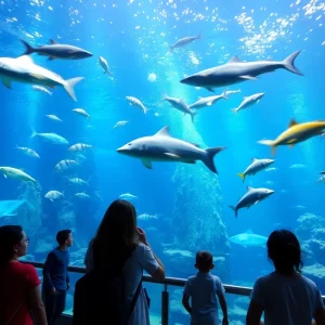 Accessibility features at the Georgia Aquarium for visually-impaired visitors.