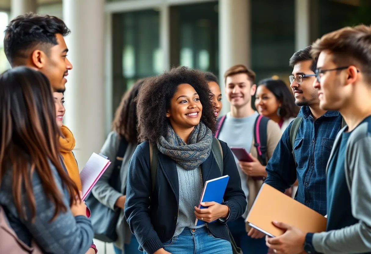 Students discussing educational funding options in Georgia