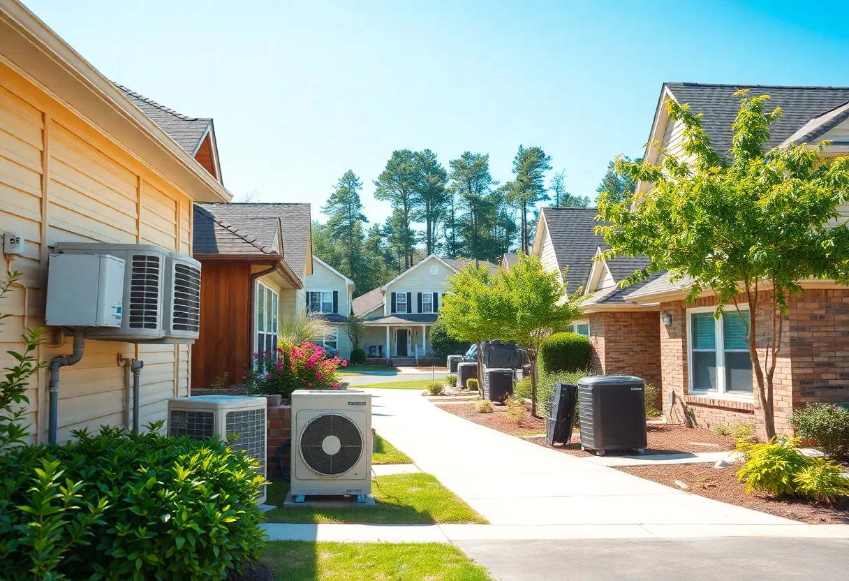 Residential area in Georgia during a summer heatwave