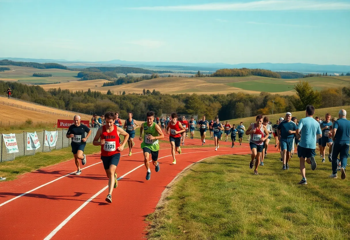 Runners participating in a Georgia Southern cross country event