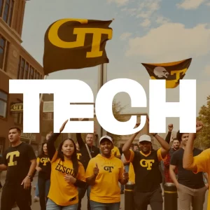 Graphic representation of Georgia Tech's branding initiative with community support