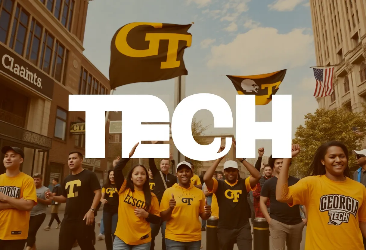 Graphic representation of Georgia Tech's branding initiative with community support