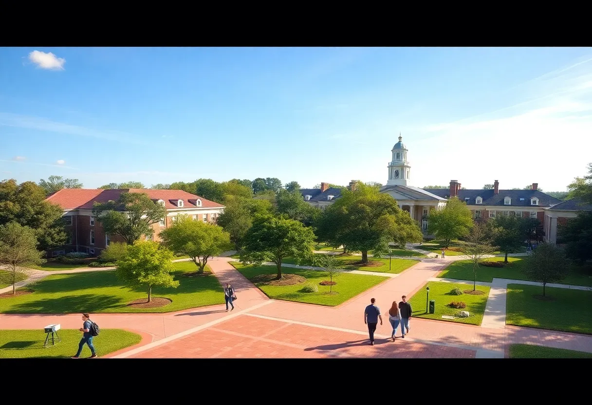 Georgia Southern University campus with students around