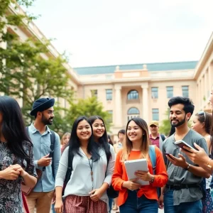 Diverse students participating in cultural exchange activities at Georgia State University
