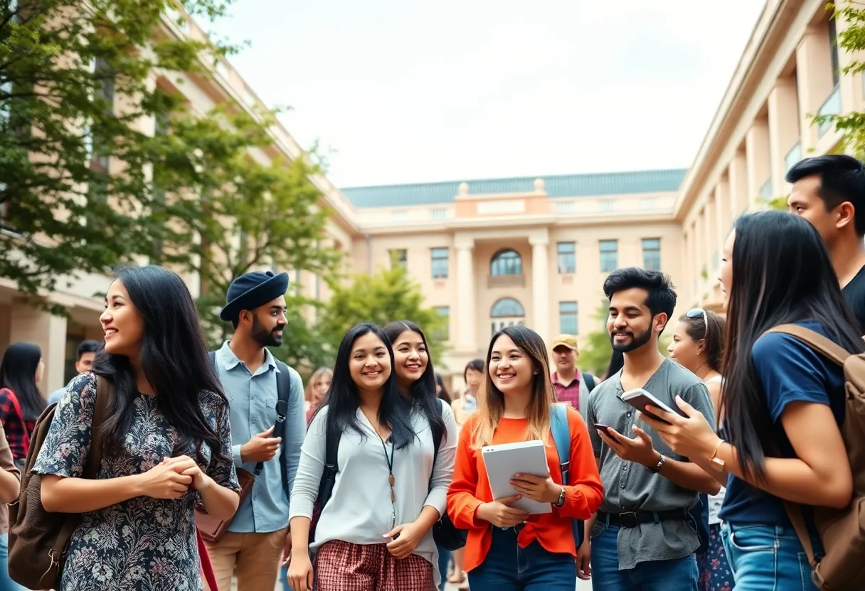 Diverse students participating in cultural exchange activities at Georgia State University