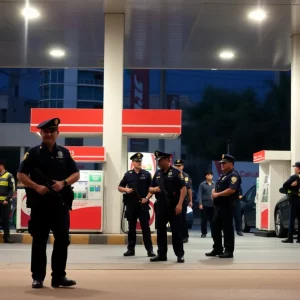 Police responding to a shooting incident at a gas station in Atlanta.