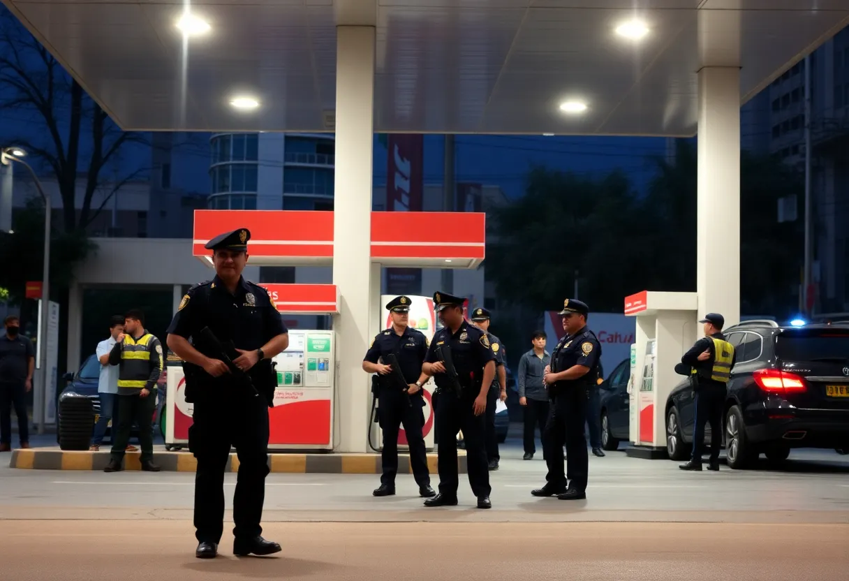 Police responding to a shooting incident at a gas station in Atlanta.