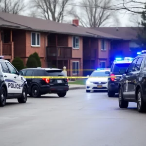 Police vehicles at the scene of a Gwinnett County murder-suicide investigation