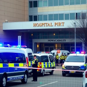 Police responding to a bomb threat at Hughes Spalding Hospital