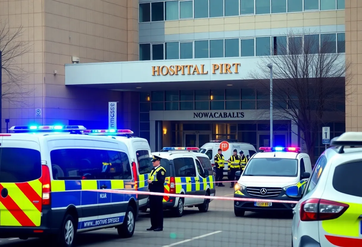 Police responding to a bomb threat at Hughes Spalding Hospital