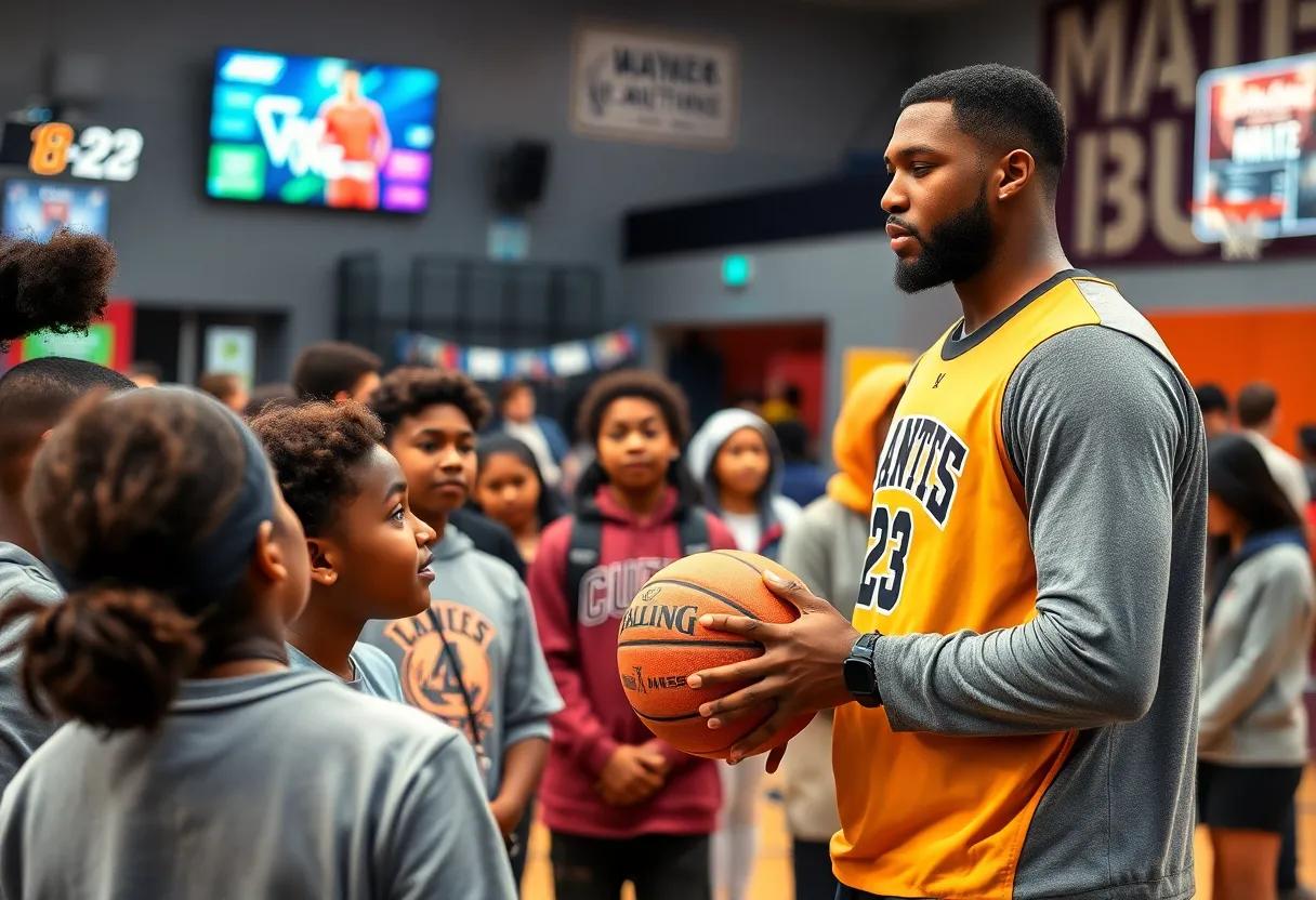 Jaylen Brown inspiring students at Lilburn Middle School