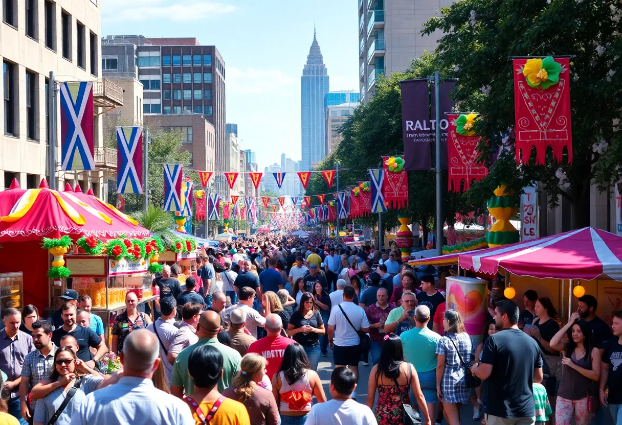 Crowds enjoying various Labor Day events in Atlanta