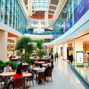 Shopping mall at Lenox Square in Atlanta showcasing luxury retail and dining options