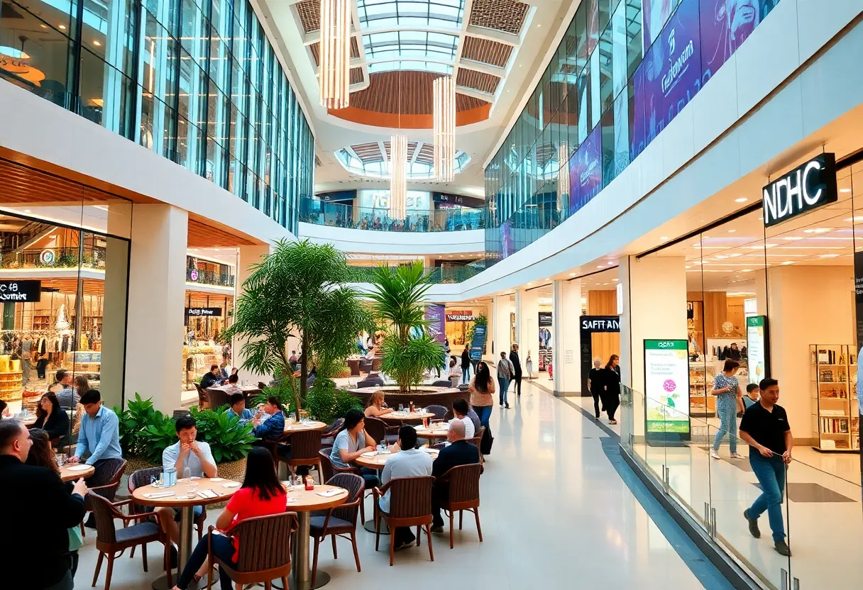 Shopping mall at Lenox Square in Atlanta showcasing luxury retail and dining options