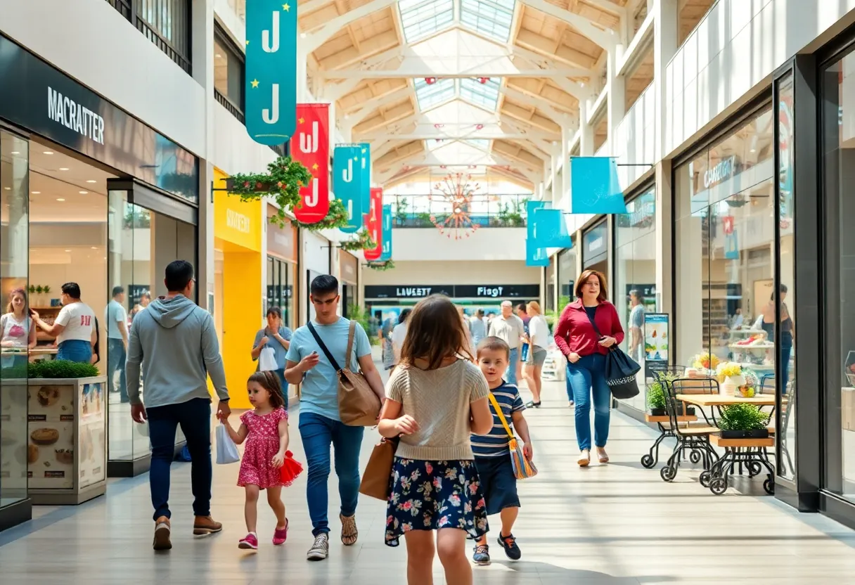 Children playing in front of Lenox Square shopping mall