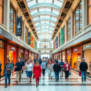 Busy shopping scene at Lenox Square mall