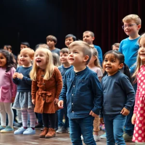 Children auditioning for the Lion King production