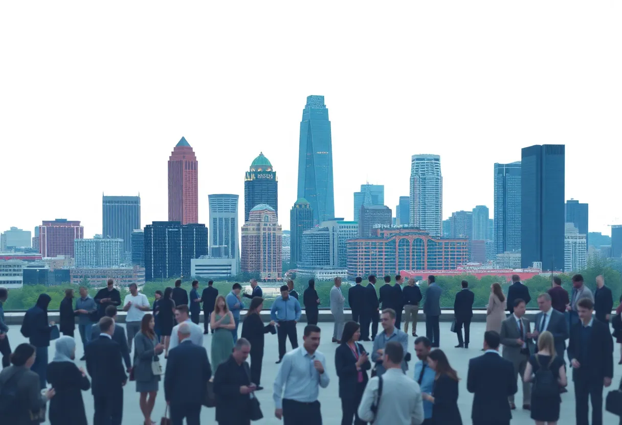 People networking in Atlanta at a local event