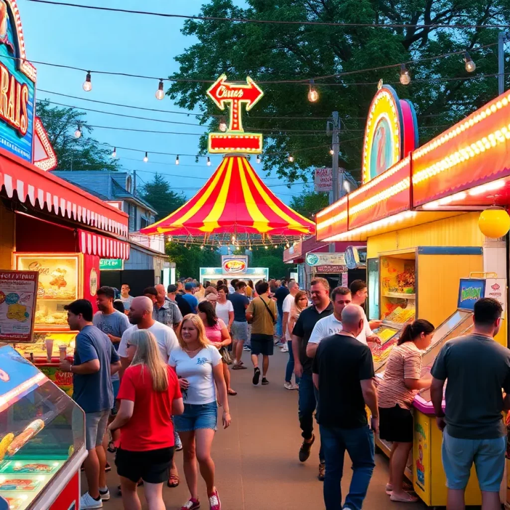 People enjoying games and food at Painted Park in Atlanta