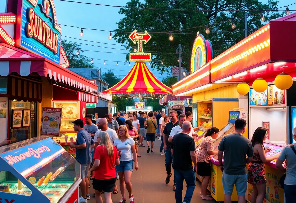 People enjoying games and food at Painted Park in Atlanta