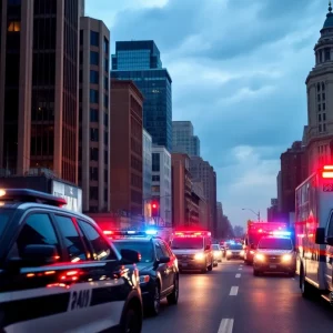 Police vehicles on the scene in Atlanta